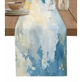 thumbnail image 1 of Table Runner 48 Inches Long for Kitchen Dining, Blue Yellow Dresser Scarf Farmhouse, Dining Table Decorations for Wedding/Parties, Modern Vintage Oil Painting Abstract 13 x 48 In, 1 of 9