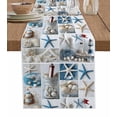 thumbnail image 1 of Table Runner 48 Inches Long for Kitchen Dining, Coastal Dresser Scarf Farmhouse, Dining Table Decorations for Wedding/Parties, Summer Beach Starfish Nautical Sea Shell 13 x 48 In, 1 of 8