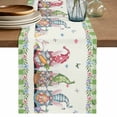 thumbnail image 1 of Table Runner 48 Inches Long for Kitchen Dining, Easter Dresser Scarf Farmhouse, Dining Table Decorations for Wedding/Parties, Funny Bunny Ear Gnomes Colorful Eggs Flowers Plaid 13 x 48 In, 1 of 8