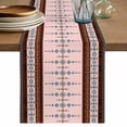thumbnail image 1 of Table Runner 48 Inches Long for Kitchen Dining, Farmhouse Boho Dresser Scarf Farmhouse, Dining Table Decorations for Wedding/Parties, Retro Ethnic Traditional Patterned 13 x 48 In, 1 of 8