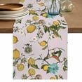 thumbnail image 1 of Table Runner 48 Inches Long for Kitchen Dining, Pink Botanical Dresser Scarf Farmhouse, Dining Table Decorations for Wedding/Parties, Spring Floral Summer Lemon Birds 13 x 48 In, 1 of 8