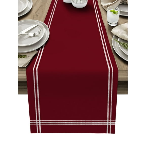 Table Runner 48 Inches Long for Kitchen Dining, Pure Red Wine Dresser Scarf Farmhouse, Dining Table Decorations for Wedding/Parties, Simple Solid Color 13 x 48 In