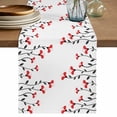 thumbnail image 1 of Table Runner 48 Inches Long for Kitchen Dining, Red Flowers Dresser Scarf Farmhouse, Dining Table Decorations for Wedding/Parties, Modern Minimalism Spring Botanical Floral 13 x 48 In, 1 of 8