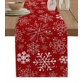thumbnail image 1 of Table Runner 48 Inches Long for Kitchen Dining, Red Snowflake Christmas Dresser Scarf Farmhouse, Dining Table Decorations for Wedding/Parties, Winter Xmas Snow Snowflakes 13 x 48 In, 1 of 9