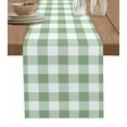 thumbnail image 1 of Table Runner 48 Inches Long for Kitchen Dining, Sage Green Buffalo Plaid Dresser Scarf Farmhouse, Dining Table Decorations for Wedding/Parties, Green White Checkered Farmhouse 13 x 48 In, 1 of 9