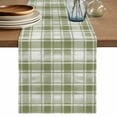 thumbnail image 1 of Table Runner 48 Inches Long for Kitchen Dining, Sage Green Plaid Dresser Scarf Farmhouse, Dining Table Decorations for Wedding/Parties, Modern Art Checkered Farmhouse 13 x 48 In, 1 of 8