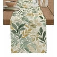 thumbnail image 1 of Table Runner 48 Inches Long for Kitchen Dining, Sage Green Yellow Botanical Dresser Scarf Farmhouse, Dining Table Decorations for Wedding/Parties, Spring Summer Vintage 13 x 48 In, 1 of 9