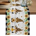 thumbnail image 1 of Table Runner 48 Inches Long for Kitchen Dining, Spring Bee Gnomes Dresser Scarf Farmhouse, Dining Table Decorations for Wedding/Parties, Sunflowers Black Plaid Grey Wooden 13 x 48 In, 1 of 8