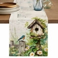 thumbnail image 1 of Table Runner 48 Inches Long for Kitchen Dining, Spring Floral Dresser Scarf Farmhouse, Dining Table Decorations for Wedding/Parties, Birds Cabin Daisy Watercolor Botanical 13 x 48 In, 1 of 8