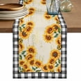 thumbnail image 1 of Table Runner 48 Inches Long for Kitchen Dining, Sunflowers Dresser Scarf Farmhouse, Dining Table Decorations for Wedding/Parties, Summer Country Botanical Yellow Flowers Plaid 13 x 48 In, 1 of 8
