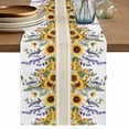 thumbnail image 1 of Table Runner 48 Inches Long for Kitchen Dining, Sunflowers Dresser Scarf Farmhouse, Dining Table Decorations for Wedding/Parties, Yellow Purple Floral Watercolor Botanical Farmhouse 13 x 48 In, 1 of 8
