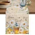 thumbnail image 1 of Table Runner 48 Inches Long for Kitchen Dining, White Daisy Dresser Scarf Farmhouse, Dining Table Decorations for Wedding/Parties, Spring Floral Bees Elegant Pastoral Botanical 13 x 48 In, 1 of 8
