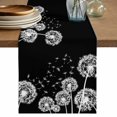 thumbnail image 1 of Table Runner 48 Inches Long for Kitchen Dining, White Dandelion Dresser Scarf Farmhouse, Dining Table Decorations for Wedding/Parties, Spring Flowers Botanical Vintage Black 13 x 48 In, 1 of 8