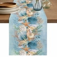 thumbnail image 1 of Table Runner - 60 Inch Long, Beach Coastal Blue Kitchen Dining Table Runner Dresser Scarves, Nautical Shell Starfish Coral Summer Farmhouse Decor for Coffee Tables Wedding Party Banquet, 1 of 8