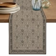 thumbnail image 1 of Table Runner - 60 Inch Long, Beige Boho Kitchen Dining Table Runner Dresser Scarves, Vintage Floral Abstract Art Ethic Tribe Farmhouse Decor for Coffee Tables Wedding Party Banquet, 1 of 8