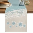 thumbnail image 1 of Table Runner 60 Inches Long for Kitchen Dining, Blue Coastal Sea Turtle Dresser Scarf Farmhouse, Dining Table Decorations for Wedding/Parties, Summer Beach Ocean Abstract Art 13 x 60 In, 1 of 8