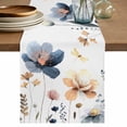 thumbnail image 1 of Table Runner 60 Inches Long for Kitchen Dining, Blue Yellow Flowers Dresser Scarf Farmhouse, Dining Table Decorations for Wedding/Parties, Spring Summer Garden Wildflowers 13 x 60 In, 1 of 8