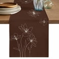 thumbnail image 1 of Table Runner 60 Inches Long for Kitchen Dining, Brown Floral Dresser Scarf Farmhouse, Dining Table Decorations for Wedding/Parties, Spring Flower 13 x 60 In, 1 of 8