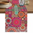 thumbnail image 1 of Table Runner 60 Inches Long for Kitchen Dining, Colorful Ethnic Dresser Scarf Farmhouse, Dining Table Decorations for Wedding/Parties, Modern Abstract National Geometric Red 13 x 60 In, 1 of 8