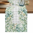 thumbnail image 1 of Table Runner 60 Inches Long for Kitchen Dining, Eucalyptus Leaves Dresser Scarf Farmhouse, Dining Table Decorations for Wedding/Parties, Summer Botanical 13 x 60 In, 1 of 8