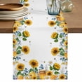 thumbnail image 1 of Table Runner 60 Inches Long for Kitchen Dining, Eucalyptus Leaves Dresser Scarf Farmhouse, Dining Table Decorations for Wedding/Parties, Sunflowers Spring Watercolor Country Floral Bee 13 x 60 In, 1 of 8