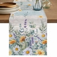 thumbnail image 1 of Table Runner 60 Inches Long for Kitchen Dining, Floral Eucalyptus Leaves Dresser Scarf Farmhouse, Dining Table Decorations for Wedding/Parties, Daisy Summer Botanical Wooden 13 x 60 In, 1 of 8