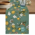 thumbnail image 1 of Table Runner 60 Inches Long for Kitchen Dining, Green Botanical Dresser Scarf Farmhouse, Dining Table Decorations for Wedding/Parties, Spring Floral Summer Lemon Birds 13 x 60 In, 1 of 8