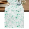 thumbnail image 1 of Table Runner 60 Inches Long for Kitchen Dining, Green Flower Dresser Scarf Farmhouse, Dining Table Decorations for Wedding/Parties, Watercolor Floral Botanical Line Drawing Print 13 x 60 In, 1 of 8