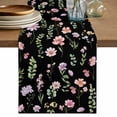 thumbnail image 1 of Table Runner 60 Inches Long for Kitchen Dining, Pink Spring Floral Dresser Scarf Farmhouse, Dining Table Decorations for Wedding/Parties, Flowers Botanical Elegant Pastoral Black 13 x 60 In, 1 of 8