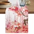 thumbnail image 1 of Table Runner 60 Inches Long for Kitchen Dining, Red Orange Cherry Blossoms Dresser Scarf Farmhouse, Dining Table Decorations for Wedding/Parties, Spring Weeping Leaves Watercolor 13 x 60 In, 1 of 8
