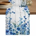 thumbnail image 1 of Table Runner 60 Inches Long for Kitchen Dining, Spring Blue Floral Dresser Scarf Farmhouse, Dining Table Decorations for Wedding/Parties, Farmhouse Weeping Floral Leaves Wood 13 x 60 In, 1 of 8