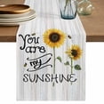 thumbnail image 1 of Table Runner 60 Inches Long for Kitchen Dining, Sunflowers Dresser Scarf Farmhouse, Dining Table Decorations for Wedding/Parties, Farmhouse Country Bee Wooden Grain 13 x 60 In, 1 of 8