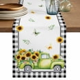 thumbnail image 1 of Table Runner 60 Inches Long for Kitchen Dining, Sunflowers Dresser Scarf Farmhouse, Dining Table Decorations for Wedding/Parties, Spring Farmhouse Country Truck Floral Black Plaid 13 x 60 In, 1 of 8