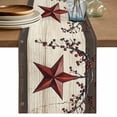 thumbnail image 1 of Table Runner 60 Inches Long for Kitchen Dining, Texas Star Red Dresser Scarf Farmhouse, Dining Table Decorations for Wedding/Parties, Farmhouse Berry Wooden Vintage 13 x 60 In, 1 of 8