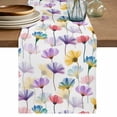 thumbnail image 1 of Table Runner 60 Inches Long for Kitchen Dining, Watercolor Flowers Dresser Scarf Farmhouse, Dining Table Decorations for Wedding/Parties, Spring Floral Plants Country 13 x 60 In, 1 of 8