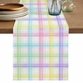 thumbnail image 1 of Table Runner 60 Inches Long for Kitchen Dining, White Grid Dresser Scarf Farmhouse, Dining Table Decorations for Wedding/Parties, Colorful Plaid Modern Geometric Pattern 13 x 60 In, 1 of 8
