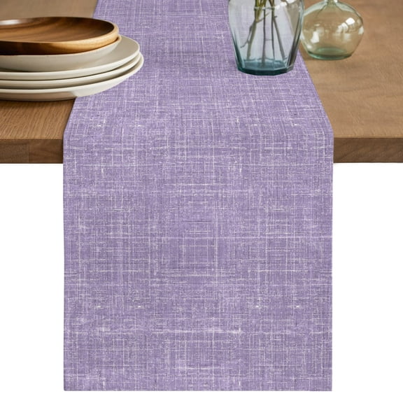 Table Runner 60 Inches Long, Purple Decorative Table Runner for Party Wedding Home Decor, Farmhouse Vintage Purple Solid Color Modern Dresser Scarves for Bedroom Kitchen Tables Decor 13x60 Inch