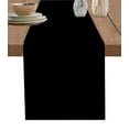 thumbnail image 1 of Table Runner 60 Inches Long for Kitchen Dining, Black Dresser Scarf Farmhouse, Dining Table Decorations for Wedding/Parties, Pure Black 13 x 60 In, 1 of 9