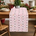 thumbnail image 1 of Table Runner 90 Inch Long - Abstract Christmas SnowmanDecorative Table Scarf,Snowflake on PinkDining Table Runners for Wedding Party Kitchen Dining Tables, 1 of 9