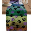 thumbnail image 1 of Table Runner 70 Inch Long - Abstract Colorful Wood GrainDecorative Table Scarf,Black Purple Animal FootprintsDining Table Runners for Wedding Party Kitchen Dining Tables, 1 of 7