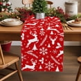 thumbnail image 1 of Table Runner 90 Inch Long - Christmas Reindeer SnowflakesDecorative Table Scarf,Red and WhiteDining Table Runners for Wedding Party Kitchen Dining Tables, 1 of 9