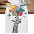 thumbnail image 1 of Table Runner - 70 Inch Long, Funny Giraffes Kitchen Dining Table Runner Dresser Scarves, Modern Abstract Art Colorful Clouds Farmhouse Decor for Coffee Tables Wedding Party Banquet, 1 of 8