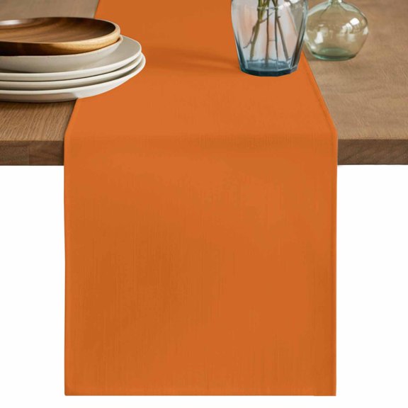 Table Runner 70 Inch Long - Solid Art Minimalist Pure Orange Decorative Table Scarf, Plain Single Bright Color Dining Table Runners for Wedding Party Kitchen Dining Tables