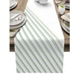 thumbnail image 1 of Table Runner 70 Inches Long for Kitchen Dining, Abstract Stripes, Dresser Scarf Farmhouse, Dining Table Decorations for Wedding/Parties, Blue White Modern Geometric Art 13 x 70 In, 1 of 9