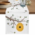 thumbnail image 1 of Table Runner 70 Inches Long for Kitchen Dining, Bees Branches Dresser Scarf Farmhouse, Dining Table Decorations for Wedding/Parties, Farmhouse Spring Botanical Watercolor 13 x 70 In, 1 of 8