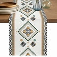 thumbnail image 1 of Table Runner 70 Inches Long for Kitchen Dining, Beige Boho Dresser Scarf Farmhouse, Dining Table Decorations for Wedding/Parties, Vintage Ethnic Tribe Abstract Art Retro 13 x 70 In, 1 of 8