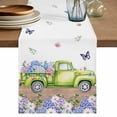 thumbnail image 1 of Table Runner 70 Inches Long for Kitchen Dining, Blue Purple Floral Dresser Scarf Farmhouse, Dining Table Decorations for Wedding/Parties, Spring Country Hydrangea Flower Truck 13 x 70 In, 1 of 8