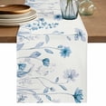 thumbnail image 1 of Table Runner 70 Inches Long for Kitchen Dining, Blue Spring Floral Dresser Scarf Farmhouse, Dining Table Decorations for Wedding/Parties, Summer Flowers Botanical Elegant 13 x 70 In, 1 of 8