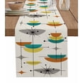 thumbnail image 1 of Table Runner 70 Inches Long for Kitchen Dining, Boho Modern Dresser Scarf Farmhouse, Dining Table Decorations for Wedding/Parties, Middle Century Teal Yellow Orange Geometric 13 x 70 In, 1 of 9