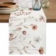 thumbnail image 1 of Table Runner 70 Inches Long for Kitchen Dining, Brown Red Spring Floral Dresser Scarf Farmhouse, Dining Table Decorations for Wedding/Parties, Summer Flowers Botanical Elegant 13 x 70 In, 1 of 8